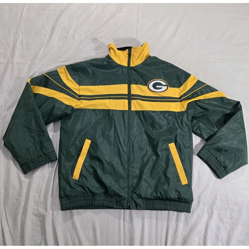 Green Bay Packers NFL G-III Apparel Faux Leather Fleece Lined Jacket Mens Sz XL